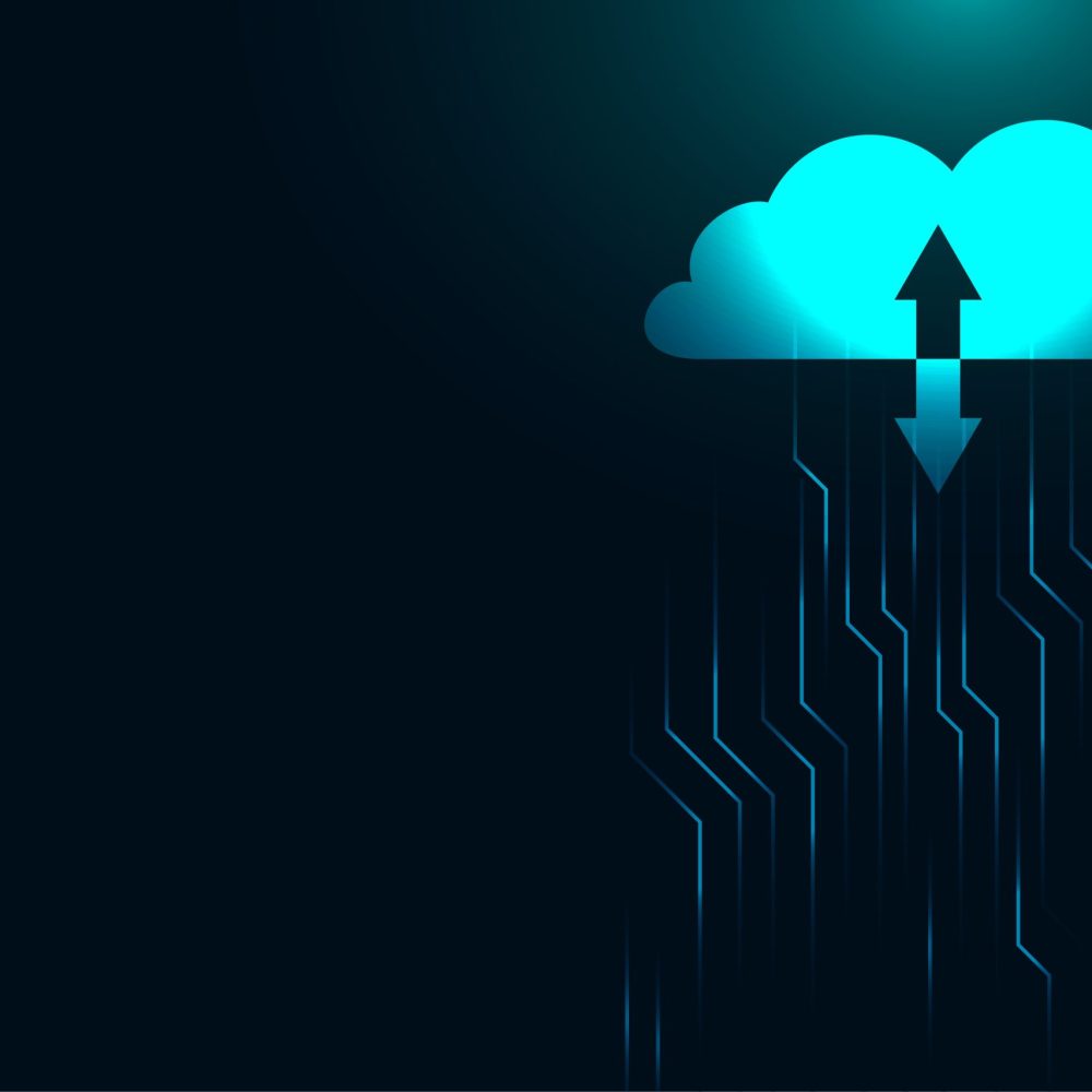 cloud computing tech background for web database concept vector